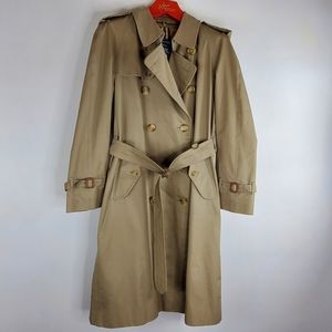 BURBERRY Long Trench Coat Wool Liner 44 EUC